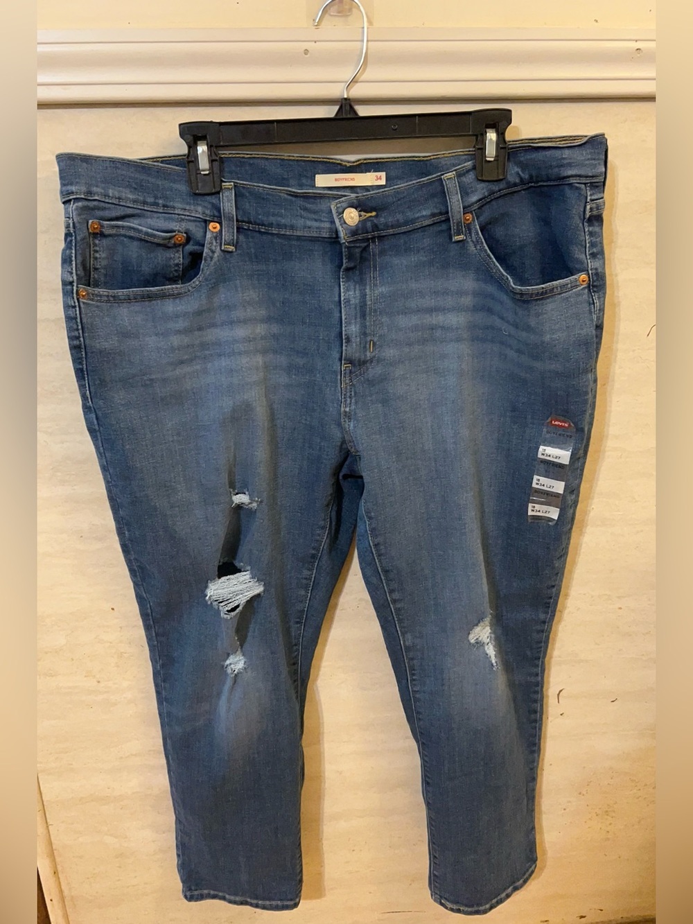 Levi's Women’s Plus Size Distressed Boyfriend Jeans